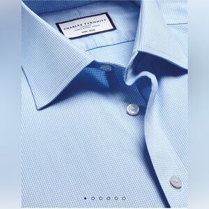 NWOT Charles Tyrwhitt Non-Iron Twill Shirt - Sky Blue 15.5/32in
